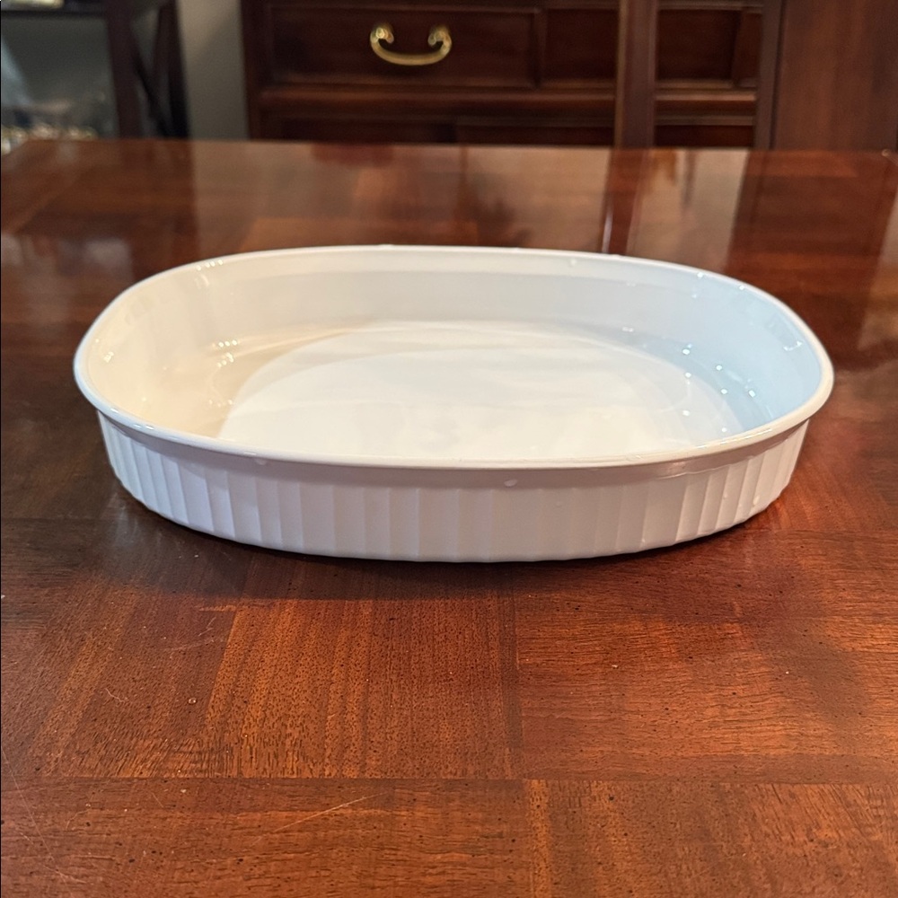 12” CorningWare French White Lasagna Roasting Serving Dish Plate